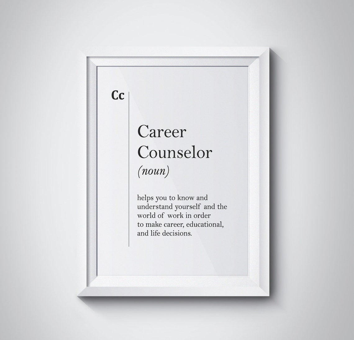 Career Counselor Definition Noun Job Guidance Office Decor Poster