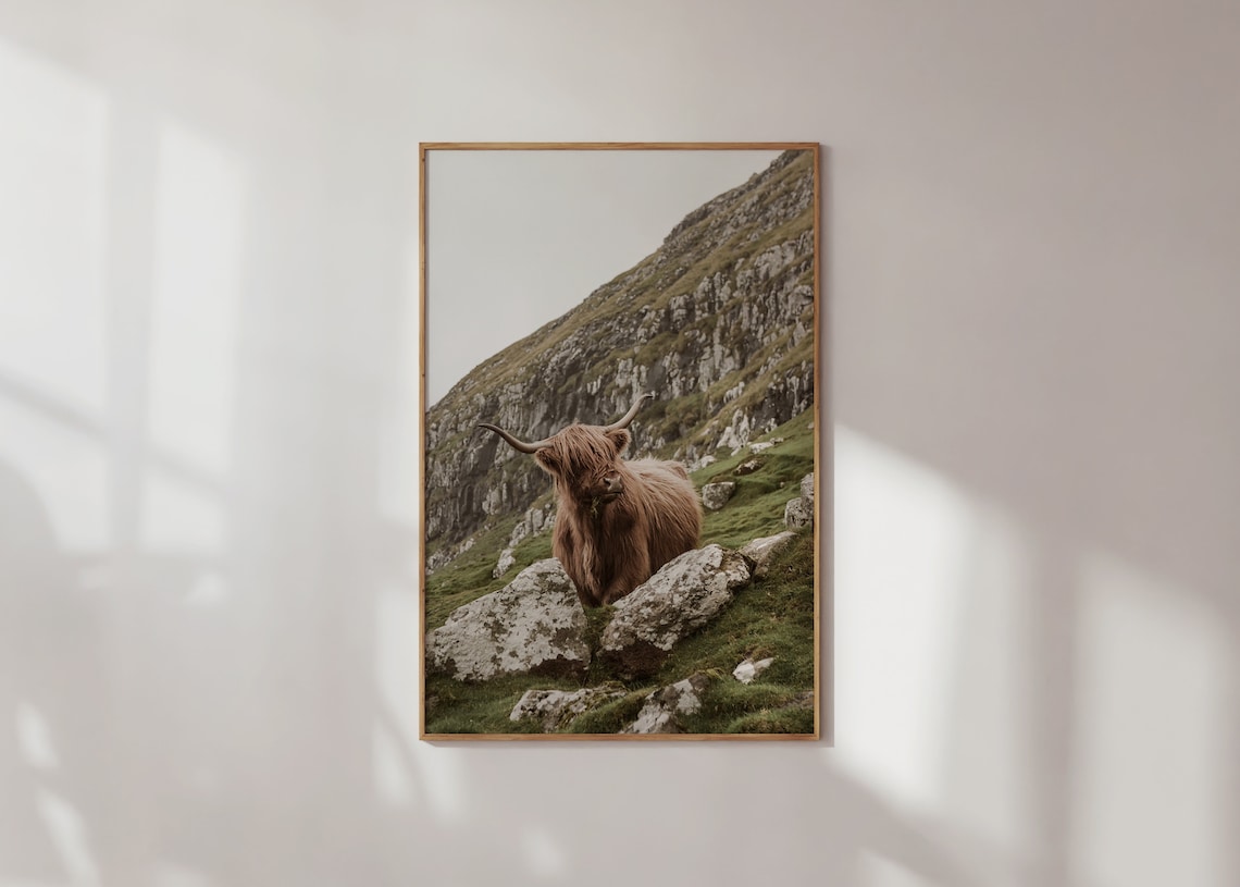Highland Cow Wall Art Set, Scotland Nature Art - Image 2
