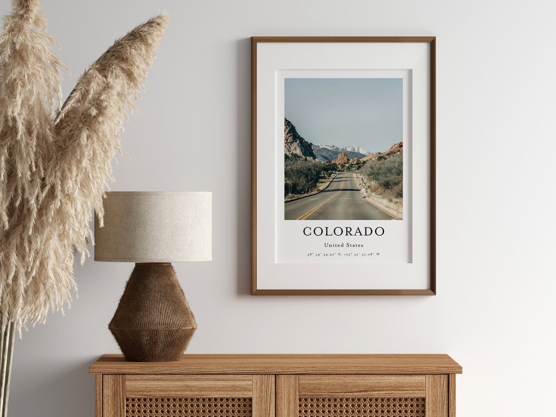 Colorado Travel Poster, Mountain Landscape Art Print - Image 2