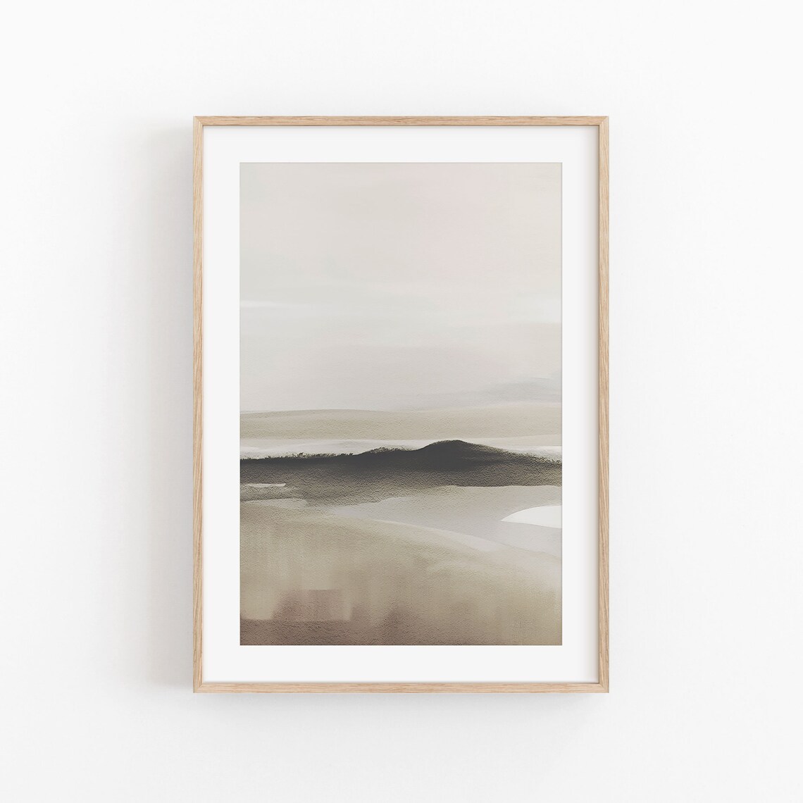 Modern Neutral Abstract Watercolor Landscape Minimalist Print