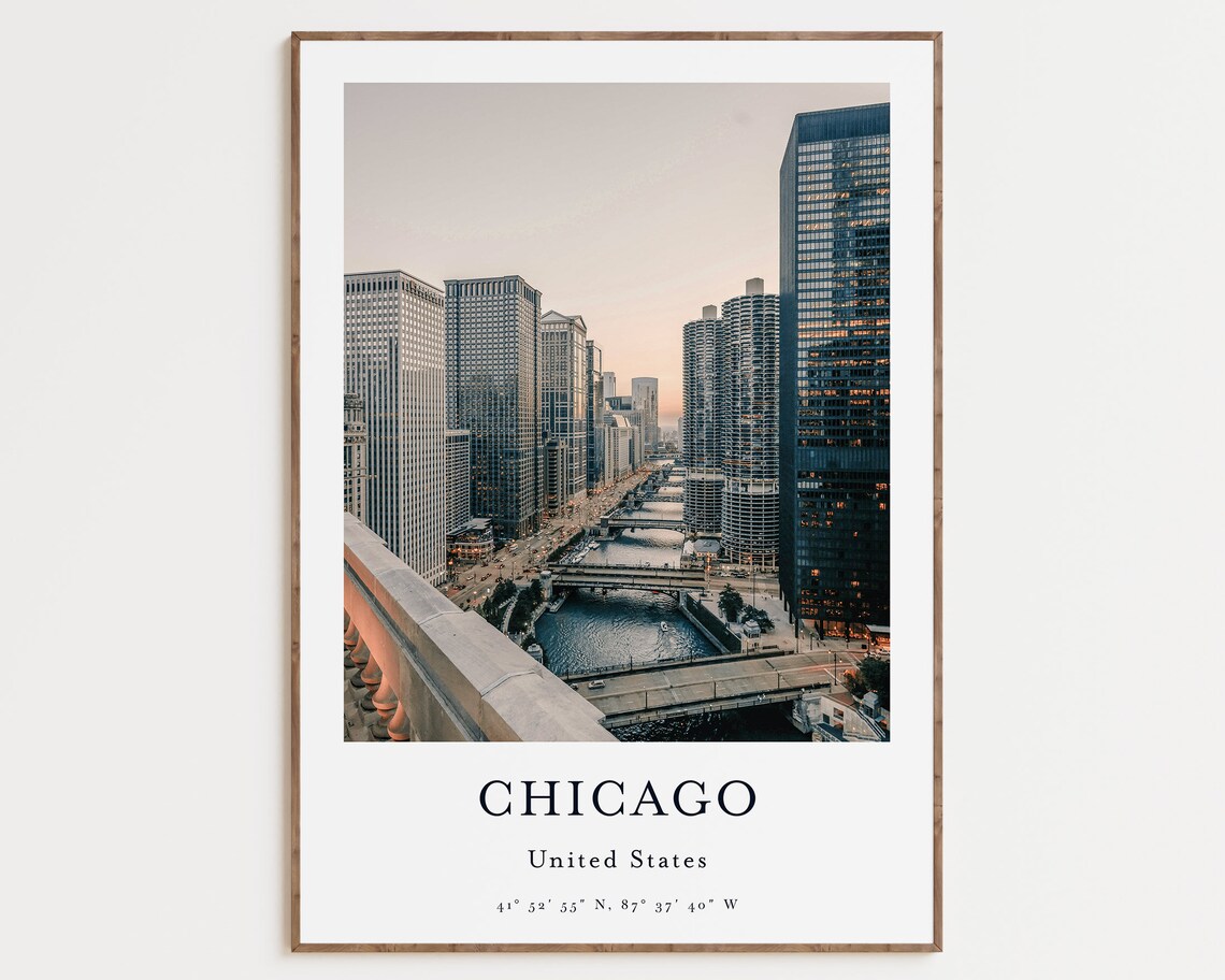 Chicago Travel Poster, City Photo Art Print