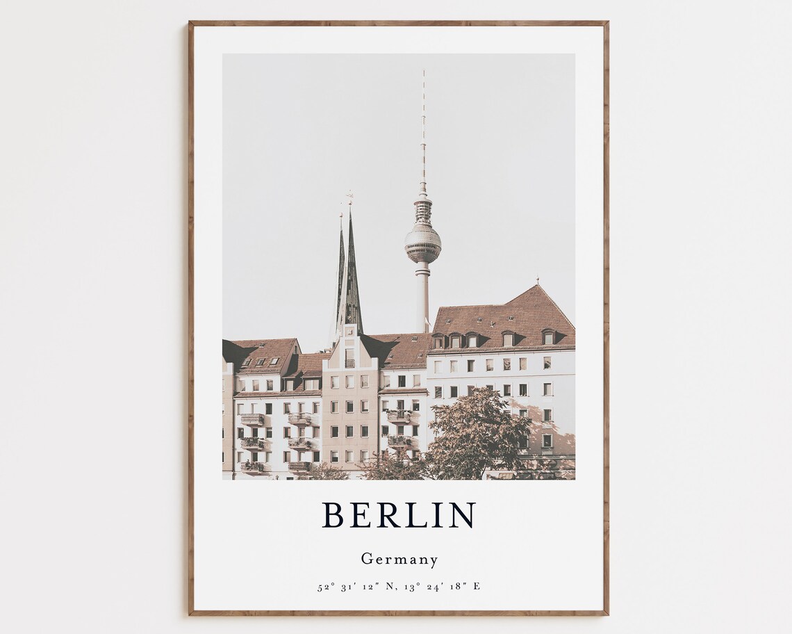 Germany City View Travel Poster, Cityscape Art