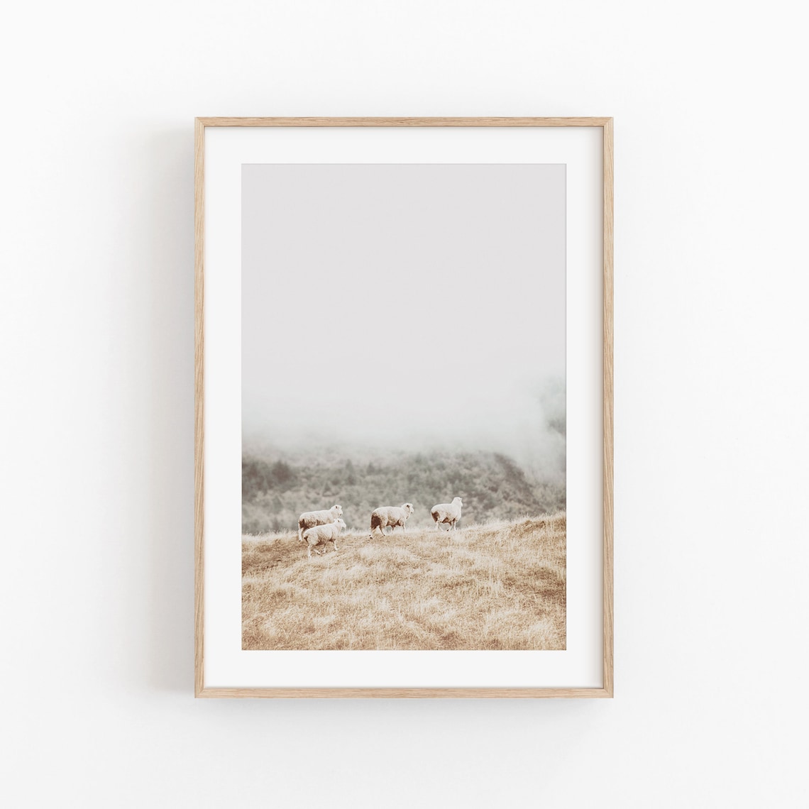 Farmhouse Nature Landscape Wall Art, Neutral Fall Print