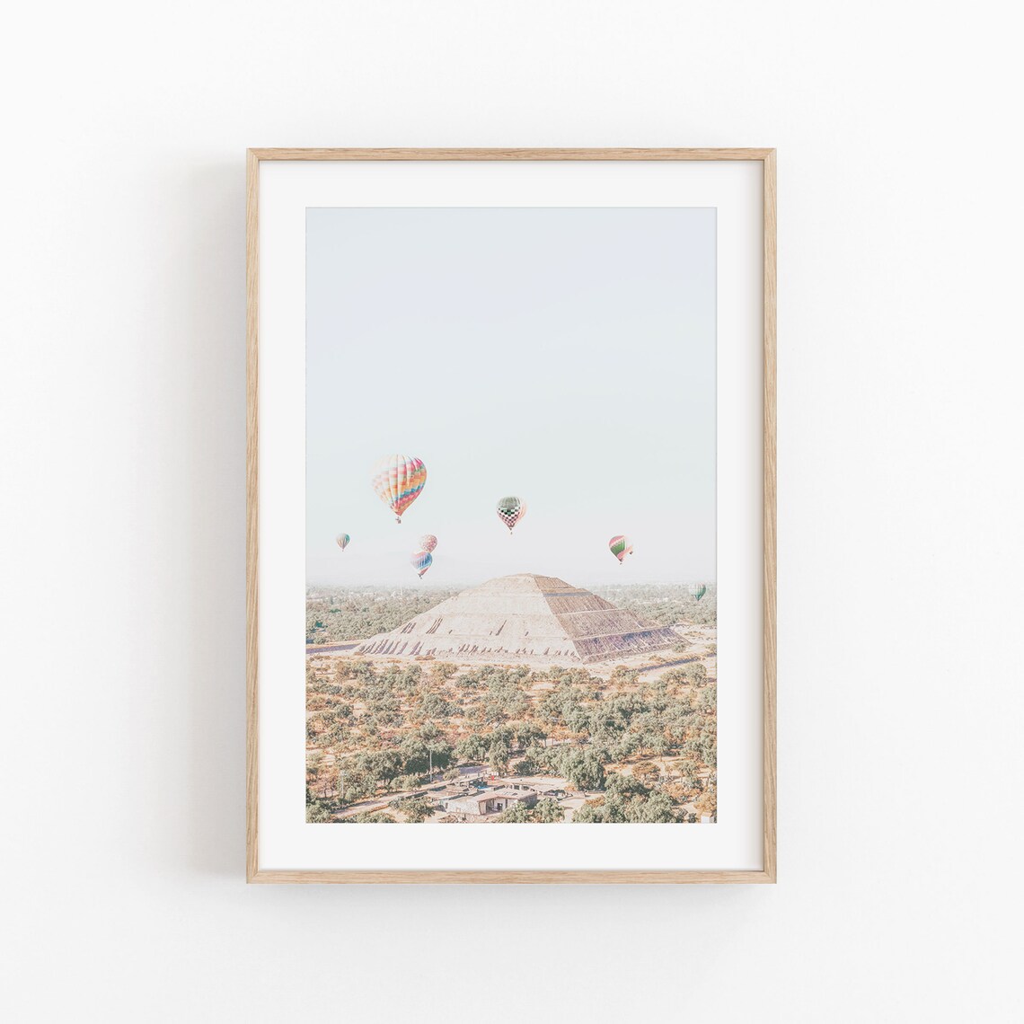 Mexico Hot Air Balloon Minimalist Travel Poster