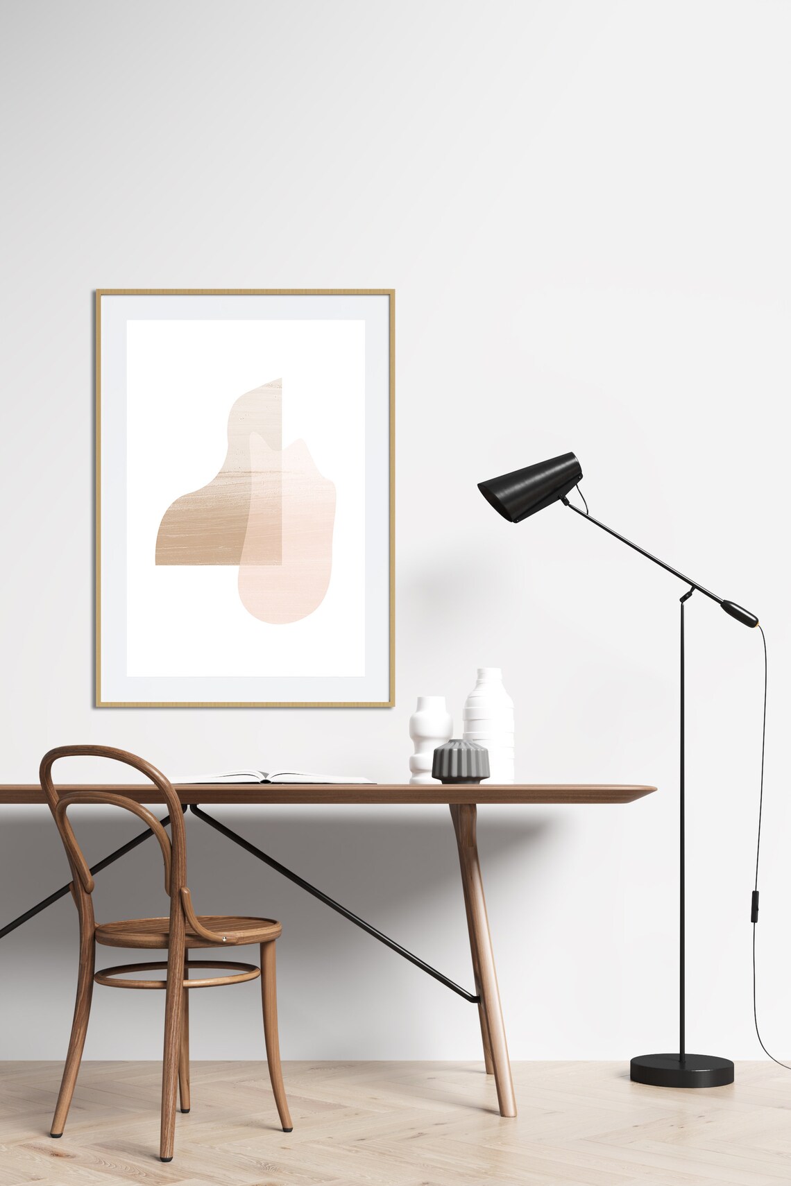 Abstract Art Print, Neutral Beige Modern Decor