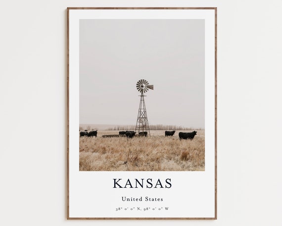 Kansas Wild Mill Landscape Travel Poster