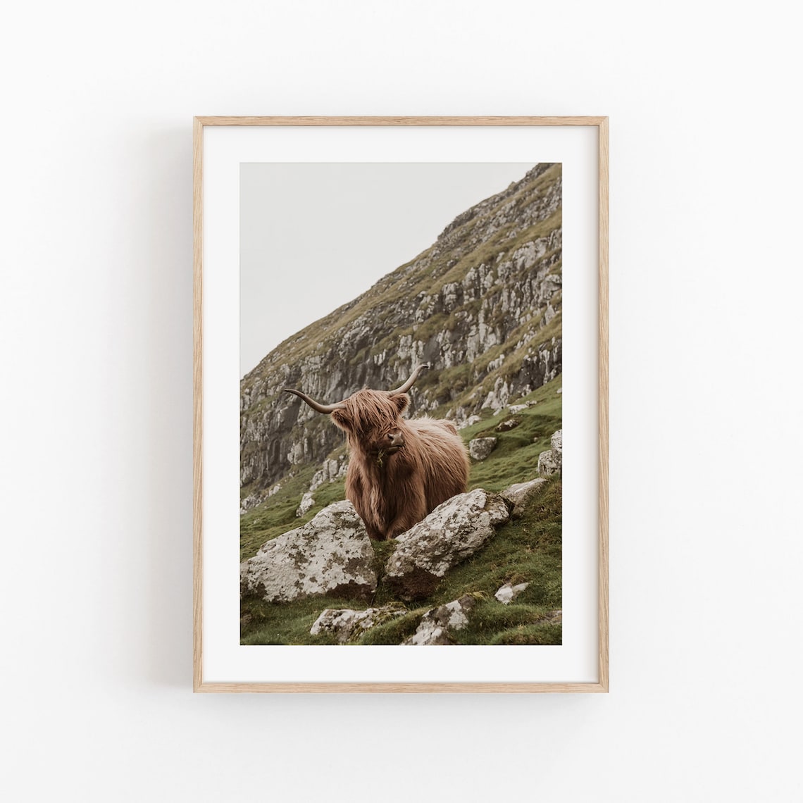 Highland Cow Wall Art Set, Scotland Nature Art