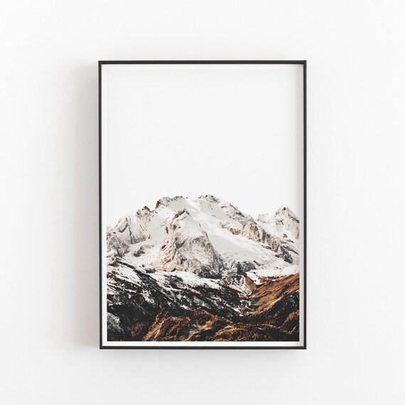 Mountain Art Print, Modern Minimalist Poster Decor