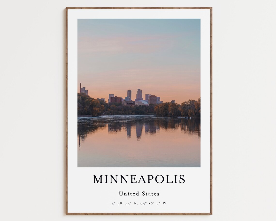 Minnesota Travel Poster, Minneapolis Mississippi River