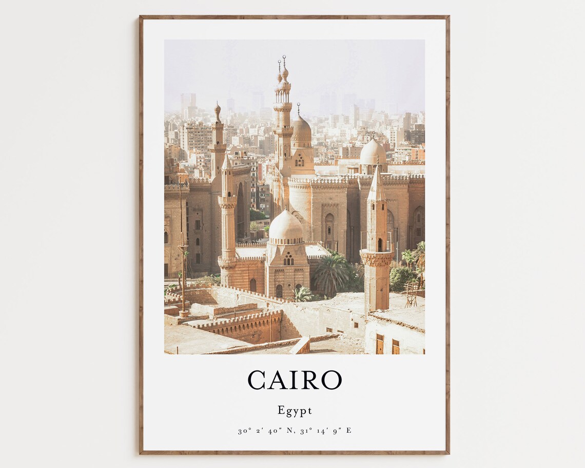 Cairo Cityscape Travel Poster, Egypt City View
