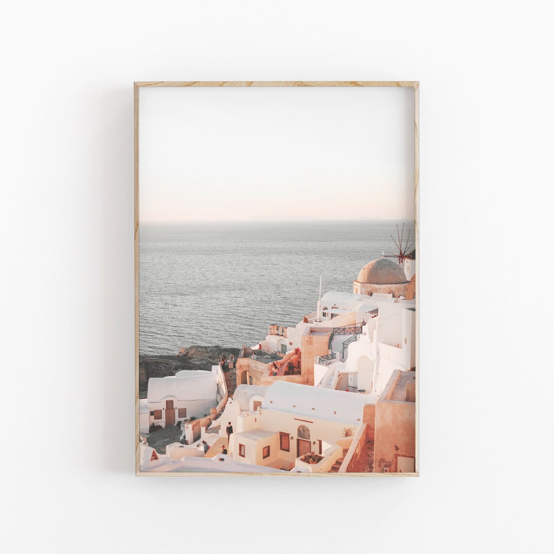 Greece City View Art Print, Santorini Cityscape - Image 2