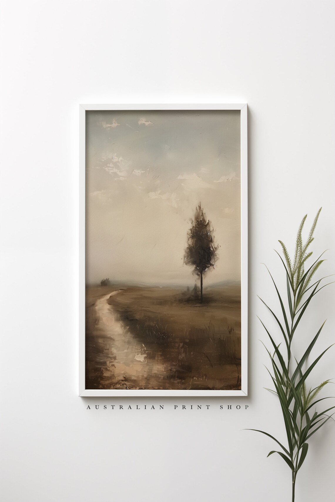 Australian Tree-Lined Landscape, Oil Painting Art Print - Image 5