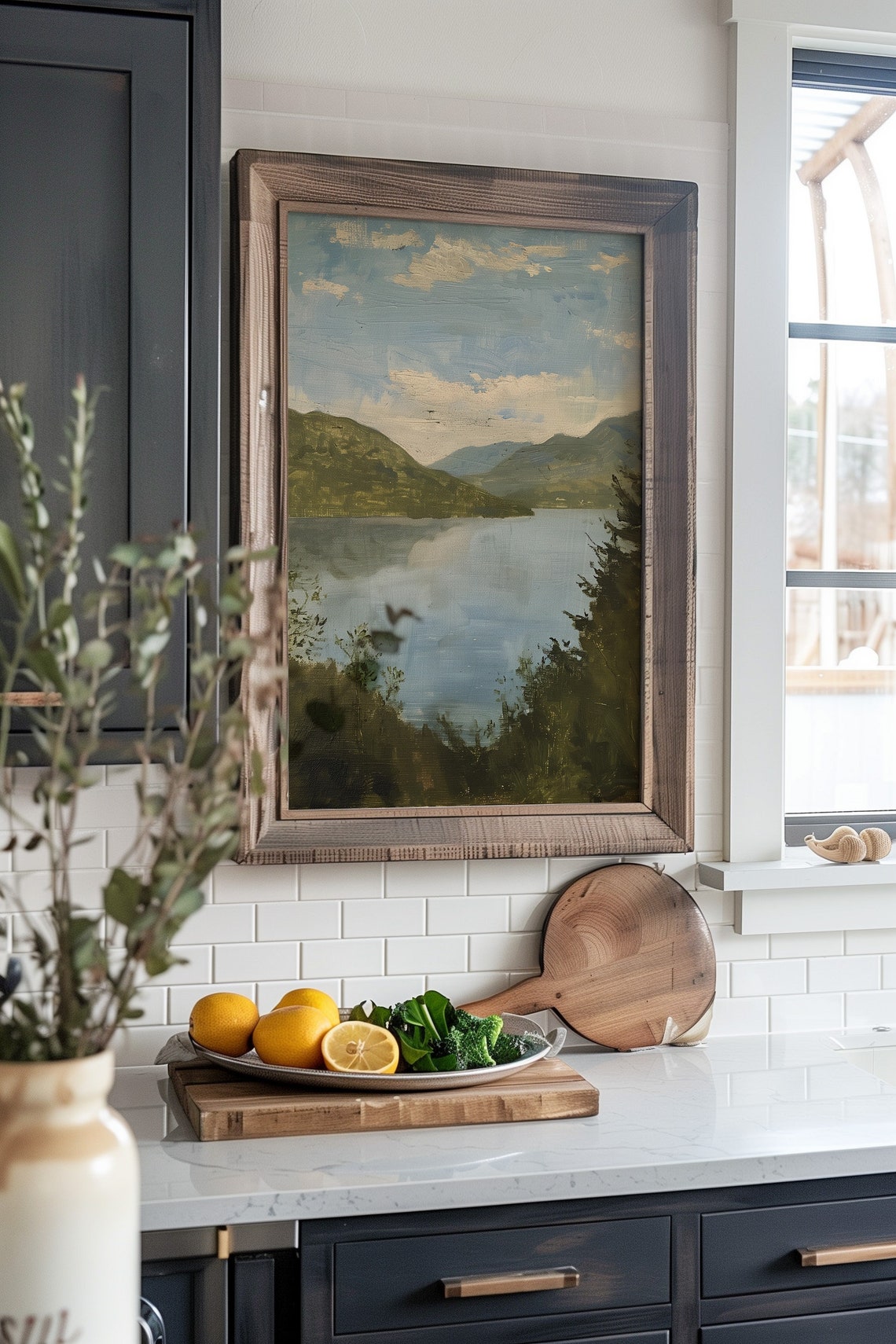 Rustic Lakeside Charm Vintage Lake Painting Antique Art Print Landscape Oil Painting For Farmhouse Decor Lake House Art - Image 7