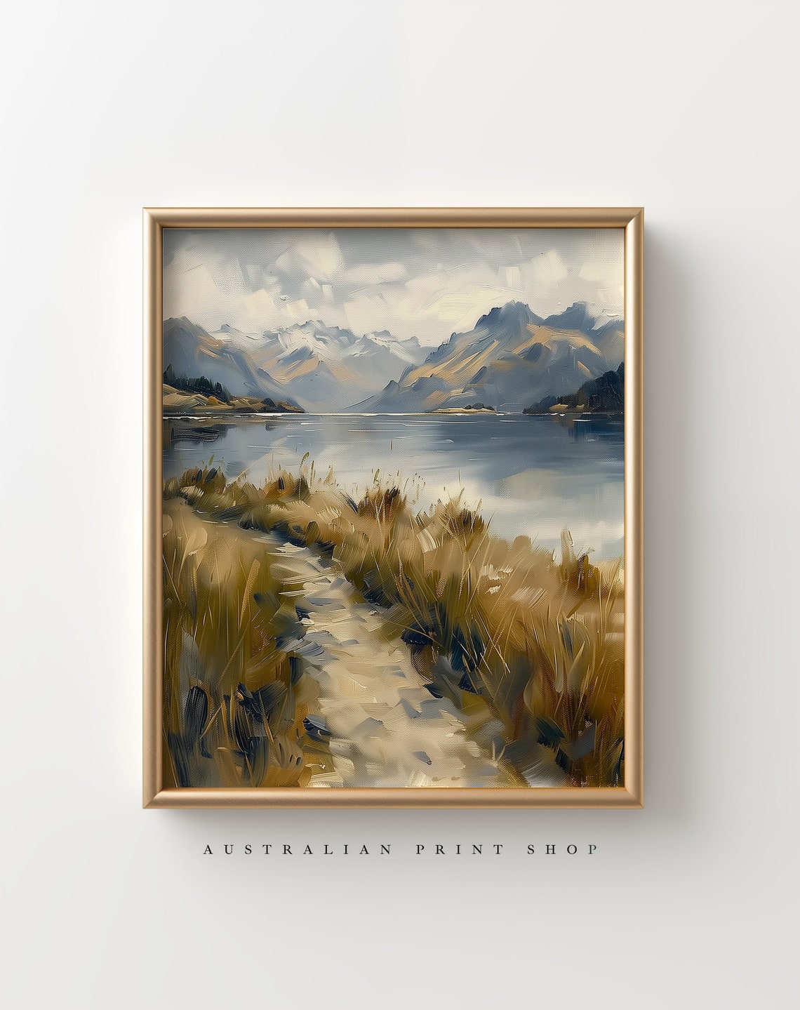 Vintage Majestic Mountain Lake View Art Serene Nature Scene Mountain Wall Art Farmhouse Decor Country Mountain - Image 6