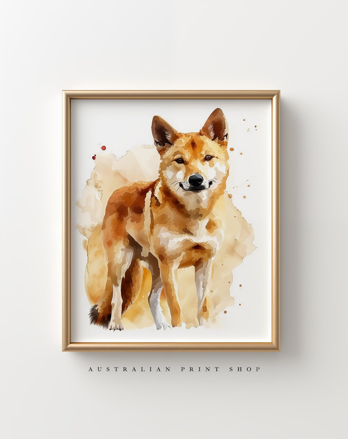 Australian Dingo Watercolour Artwork, Farmhouse Animal Art