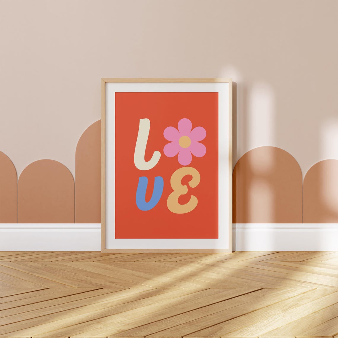 Love Daisy Flower O Retro Groovy Flower Power Poster For Her - Image 3