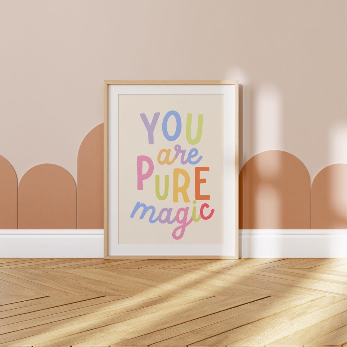 You Are Pure Magic Rainbow Script Whimsical Kids Room Poster - Image 3