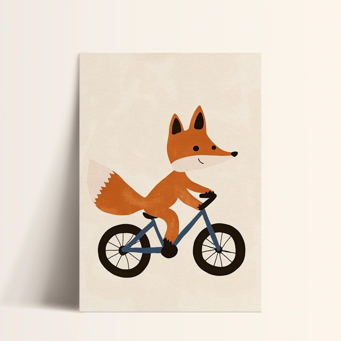 Fox On Bicycle Print Nursery Animal Wall Art Kids Room Decor Playroom Poster Art - Image 4