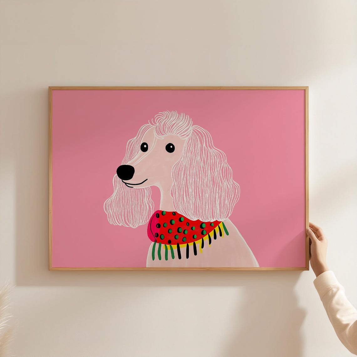 Pink Poodle Wall Art Print Girls Room Dog Illustration Nursery Animal Decor Colorful Fashion Pet Modern Kids Art - Image 4