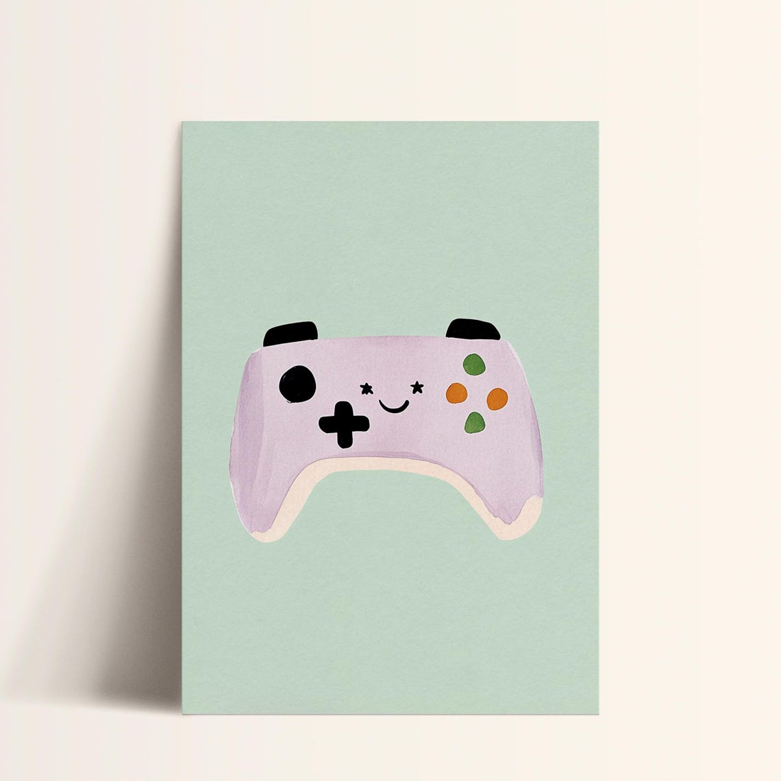Smiling Purple Game Controller Cute Kids Gaming Room Wall Poster - Image 4