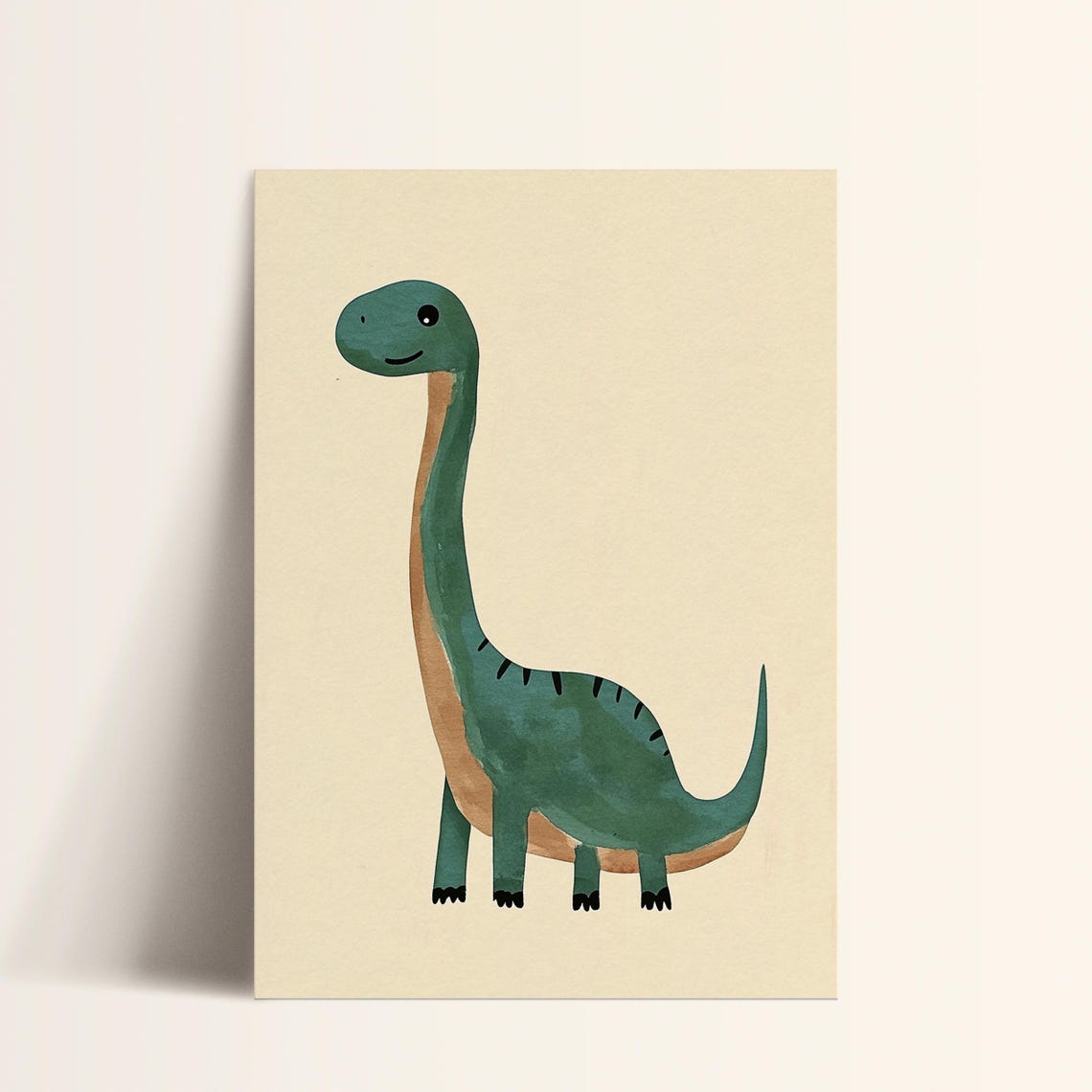 Green Long Neck Sauropod Dinosaur Boys Room Nursery Kids Poster - Image 2