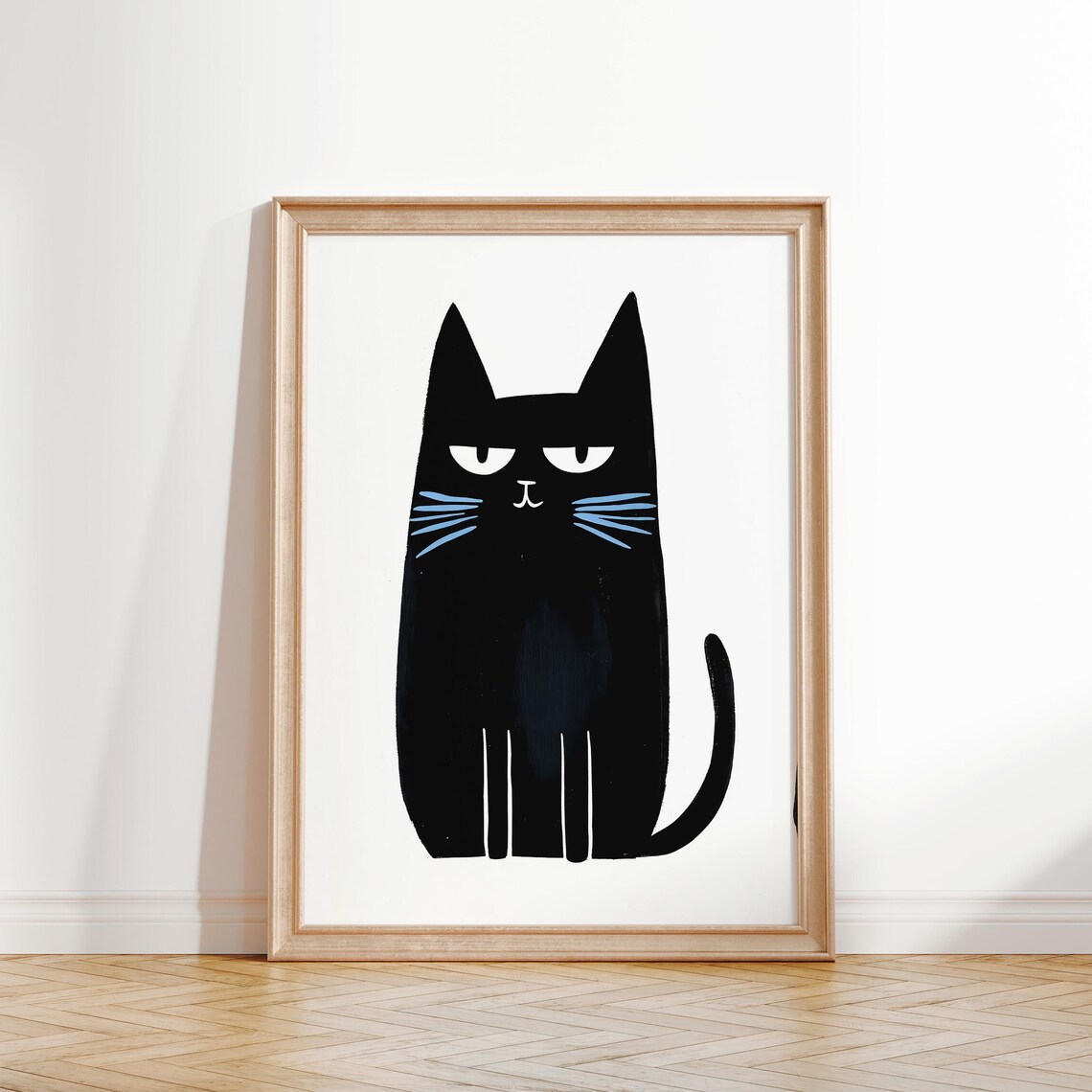 Black Cat Minimal Kids Room Animal Nursery Poster Art Decor Cute - Image 2