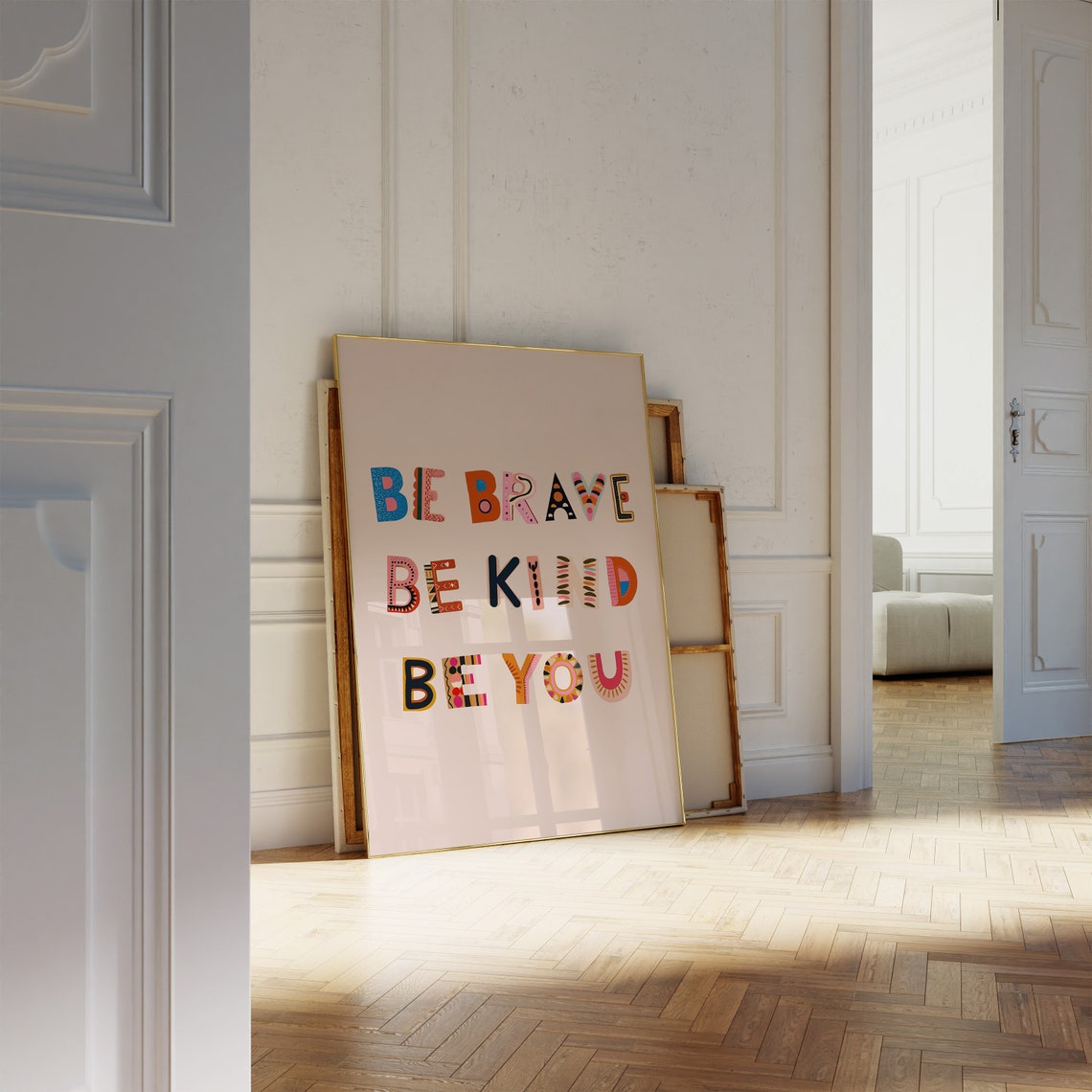 Be Brave Be Kind Be You Colorful Letter Kids Room Print Nursery Decor - Image 2
