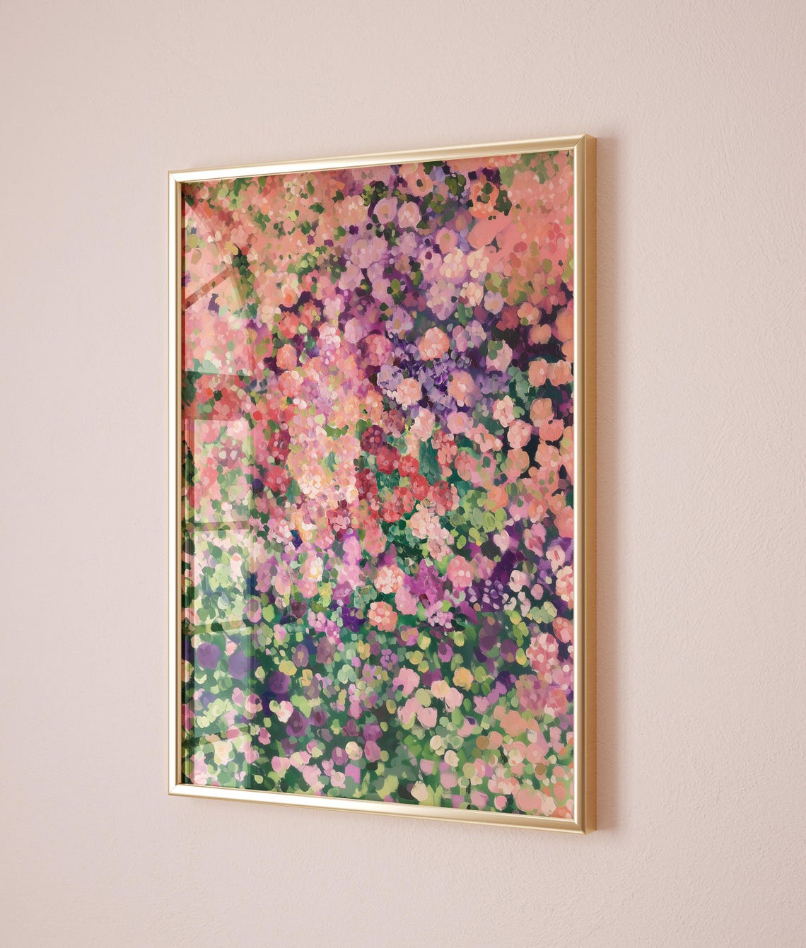 Wildflower Meadow Pink Red Purple Green Impressionist Bloom Poster - Image 2