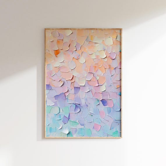 Modern Abstract Art Colorful Maximalist Wall Print Eclectic Bold Decor For Homes Pastel Painting