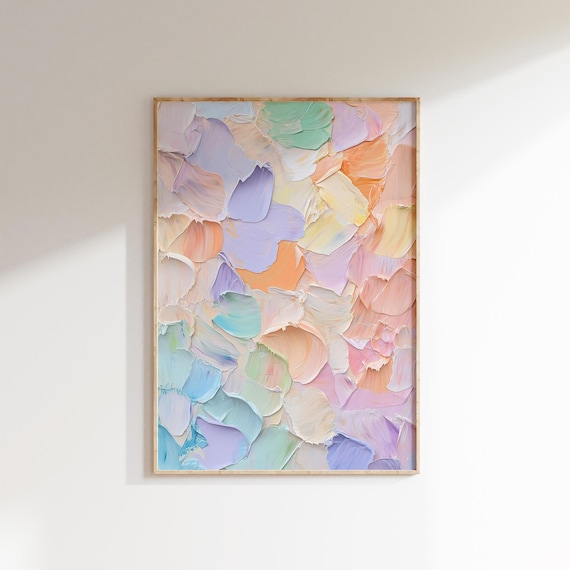 Pastel Textured Abstract Print Bold Vibrant Wall Art Eclectic Maximalist Decor Modern Contemporary Art Print Office Decor