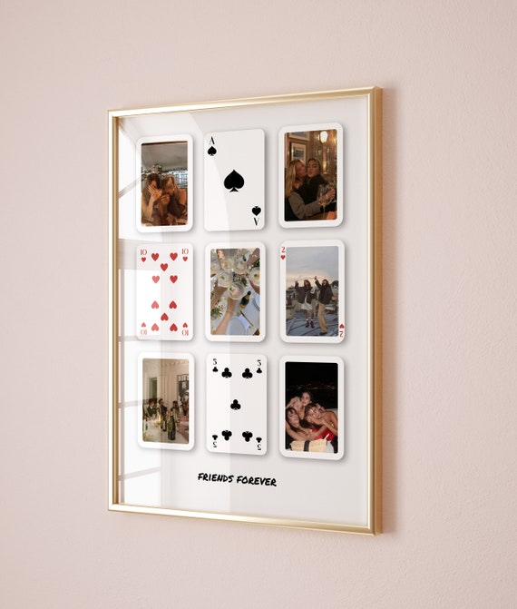 Custom Playing Card Print Editable Canva Template Personalized Wall Art Friends Forever Photo Collage Premium Canva Template