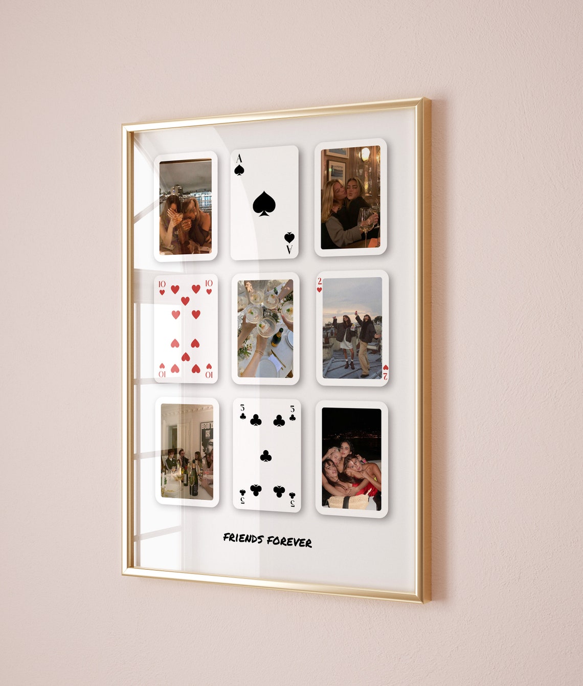Custom Playing Card Print Editable Canva Template Personalized Wall Art Friends Forever Photo Collage Premium Canva Template