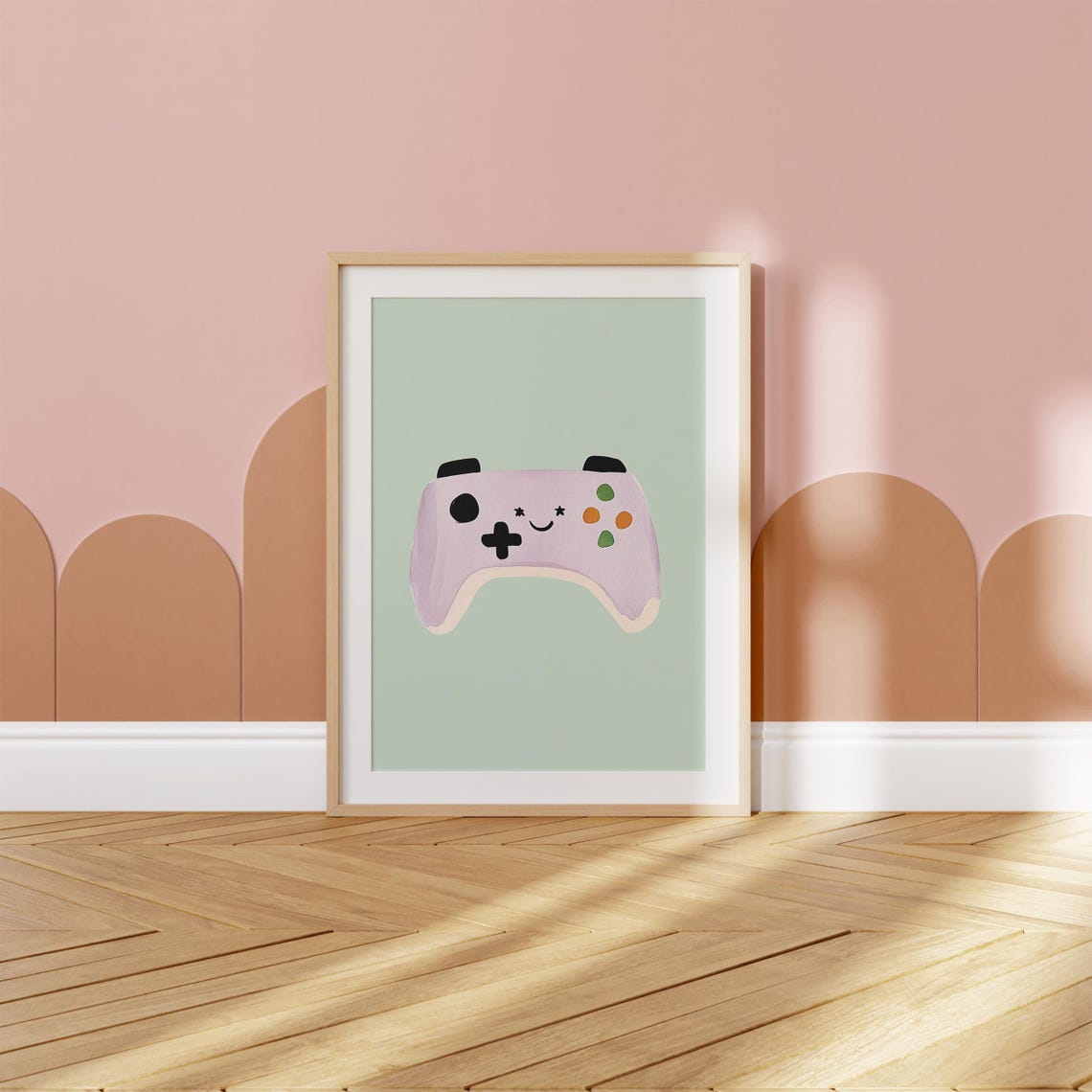 Smiling Purple Game Controller Cute Kids Gaming Room Wall Poster - Image 5