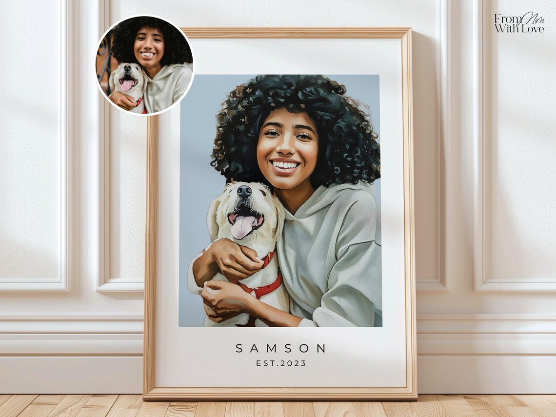 Custom Pet Portraits, Personalized Gift for Dog Lovers