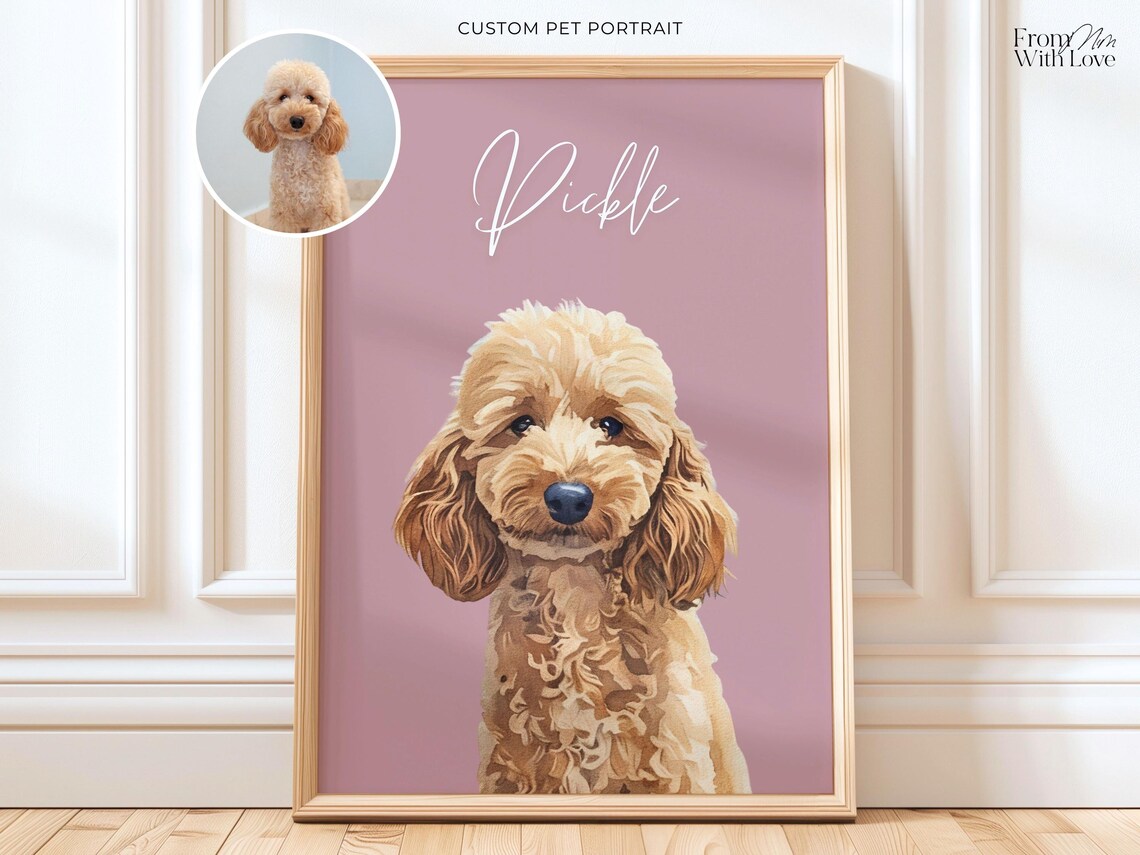 Custom Pet Portraits Personalized Dog Cat Loss Gift