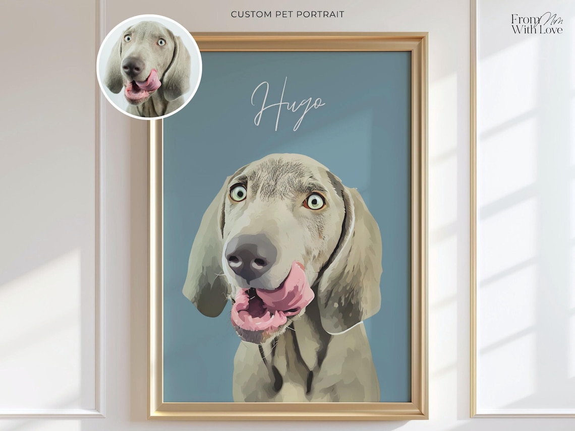 Custom Pet Portraits, Personalized Dog Drawing