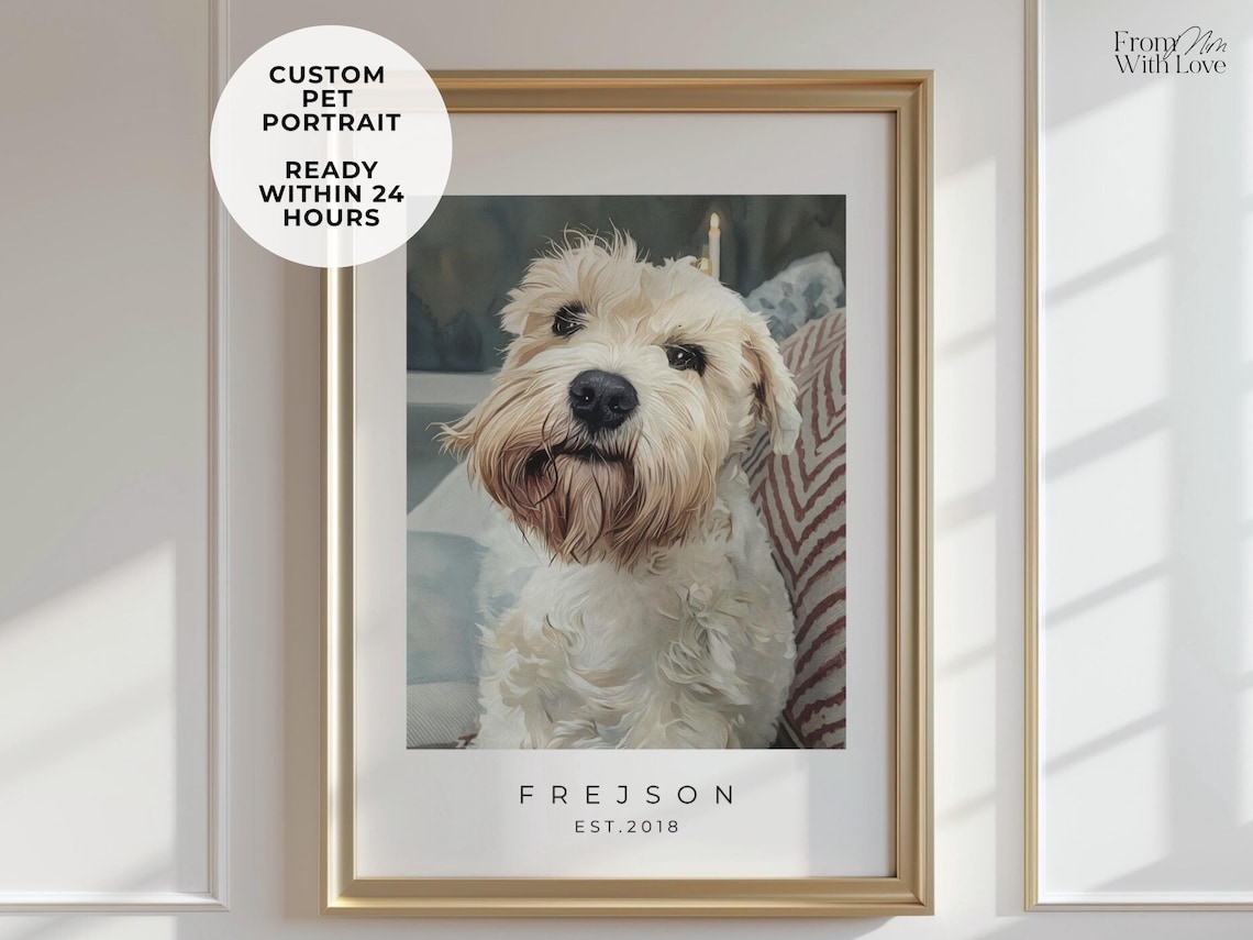 Custom Pet Portraits, Personalized Gift for Mom