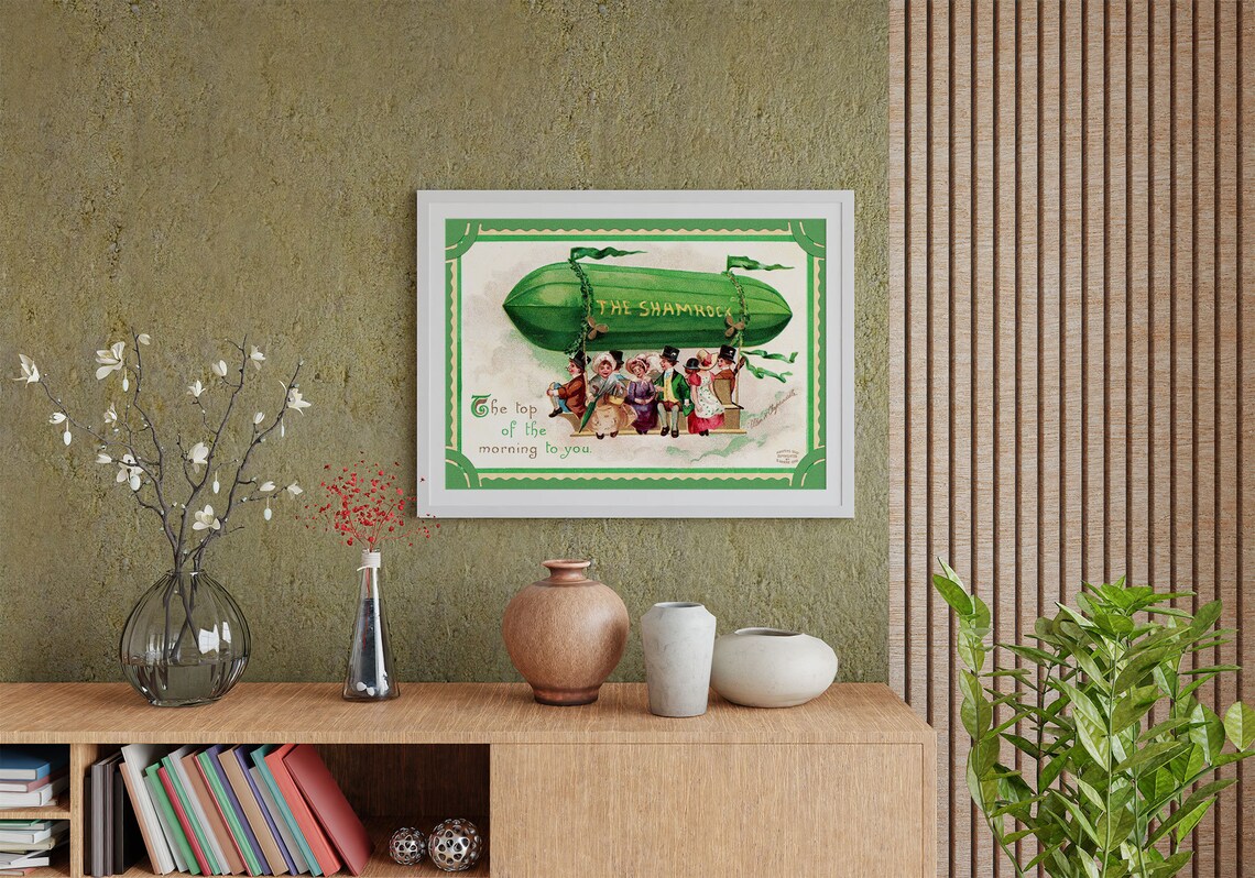 The Shamrock Irish Green Airship Vintage Postcard Art Poster - Image 2