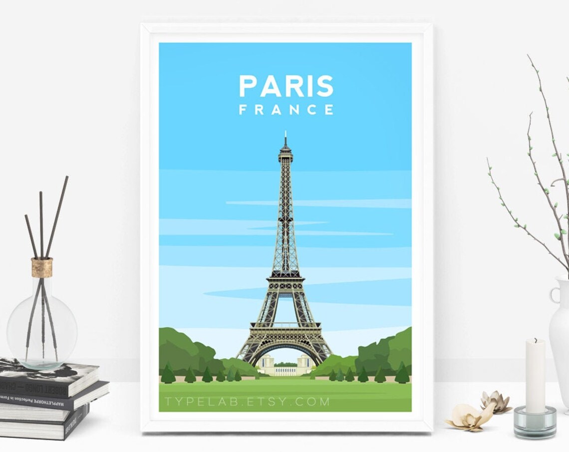 Paris France Eiffel Tower Travel Poster, European Landmark - Image 2