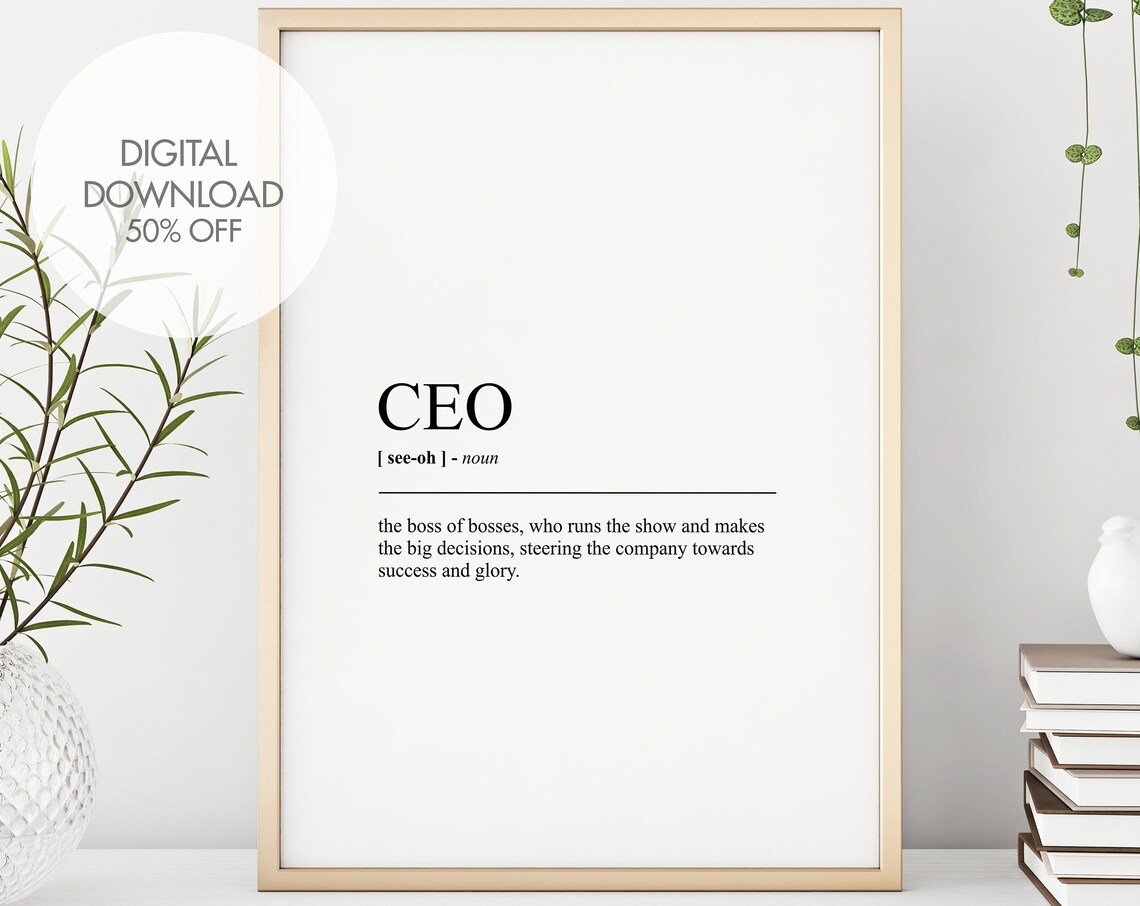 CEO Definition Print, Humorous Typography Quote