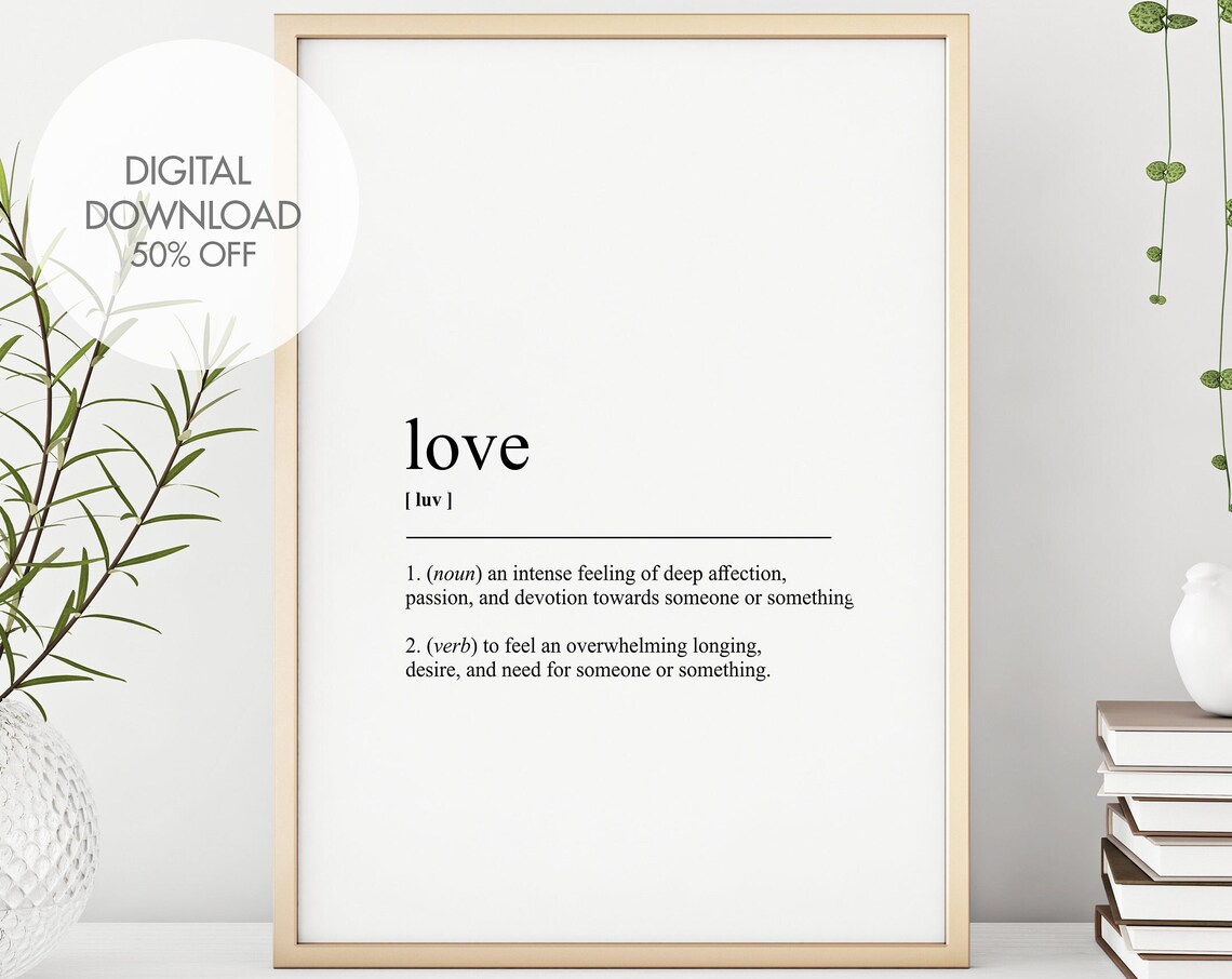 Love Definition Minimalist Dictionary Art Print