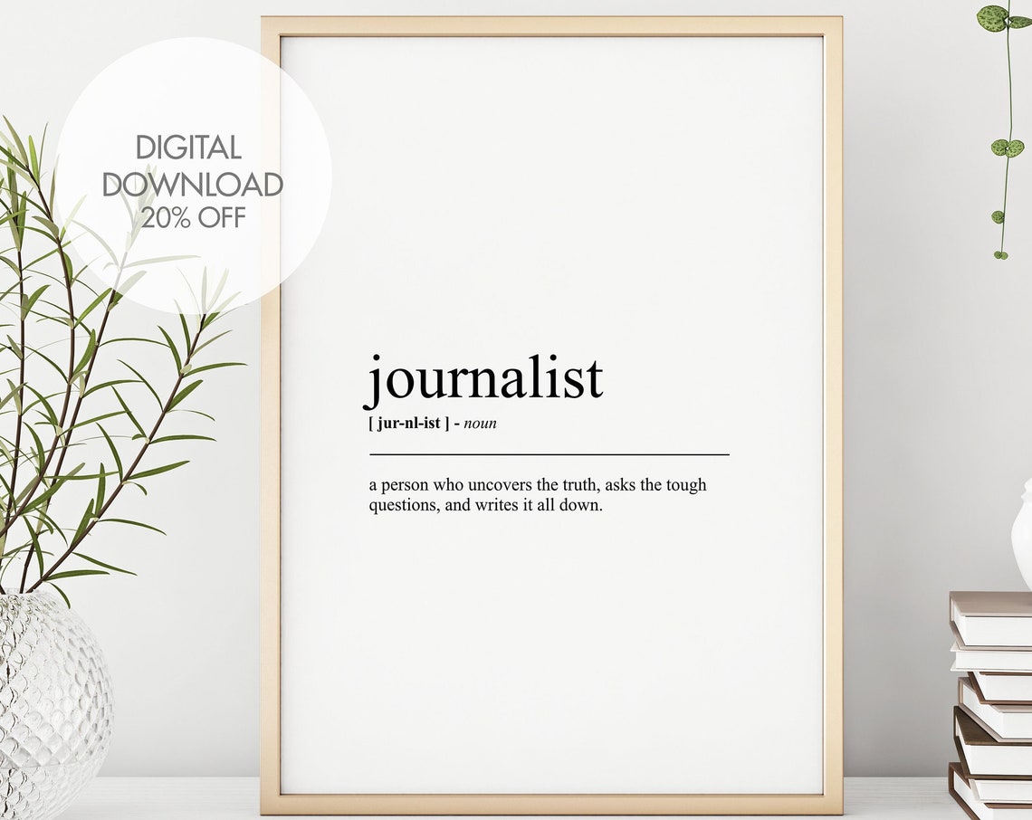 Journalist Funny Definition Dictionary Art News Writer Gift Poster