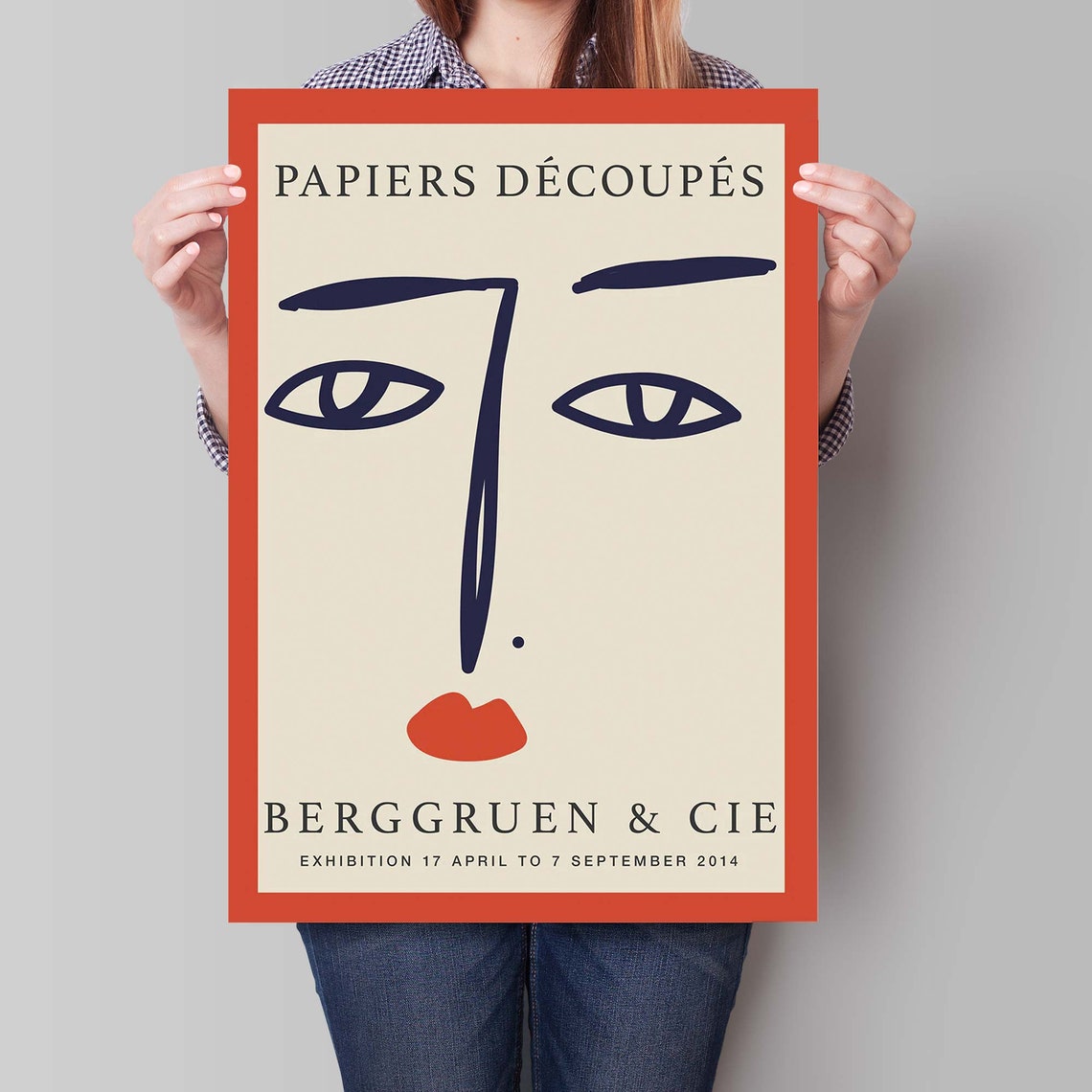 Papiers Decoupes Abstract Face Exhibition Art Gallery Poster - Image 3