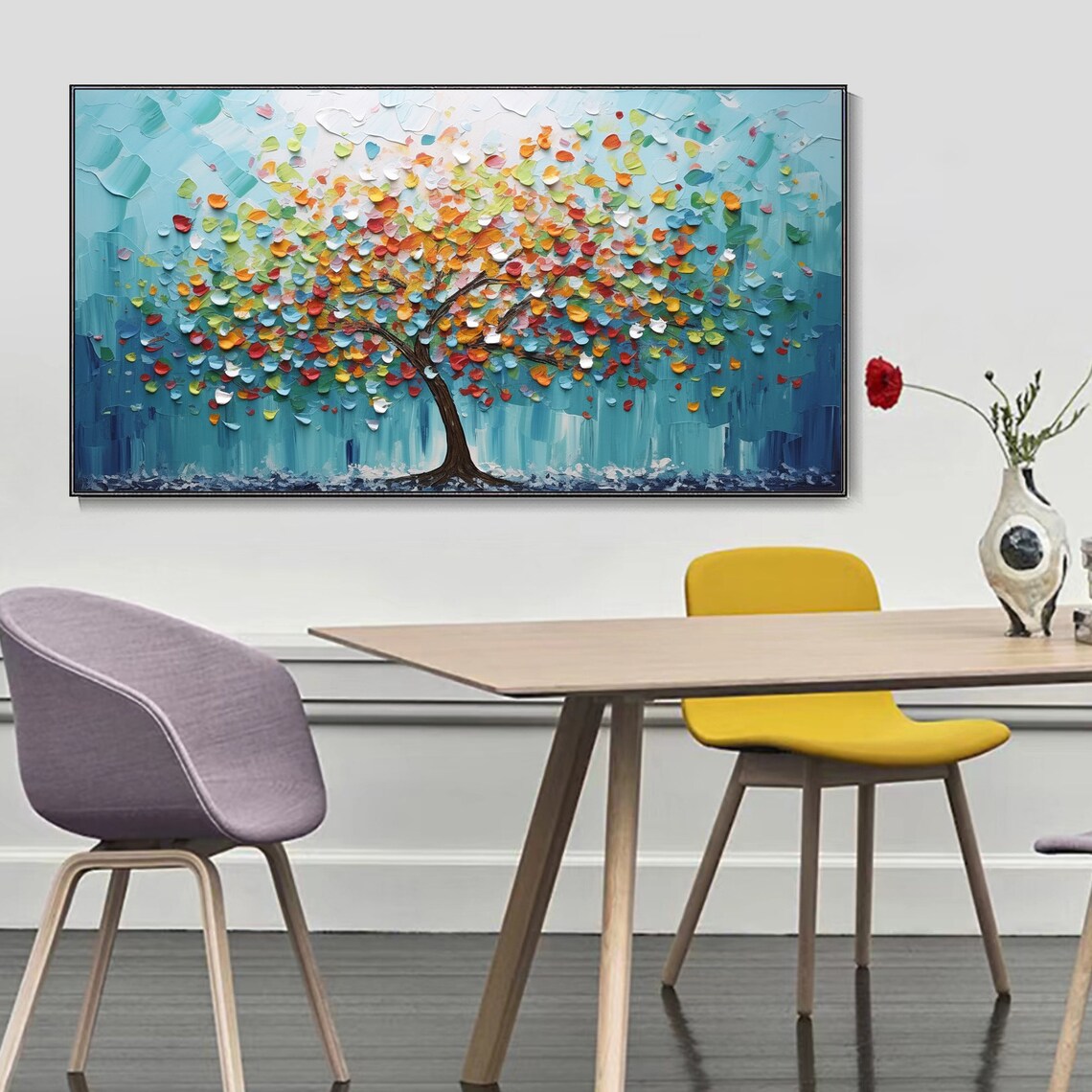 Colorful Tree Abstract Floral Landscape Art Print - Image 2