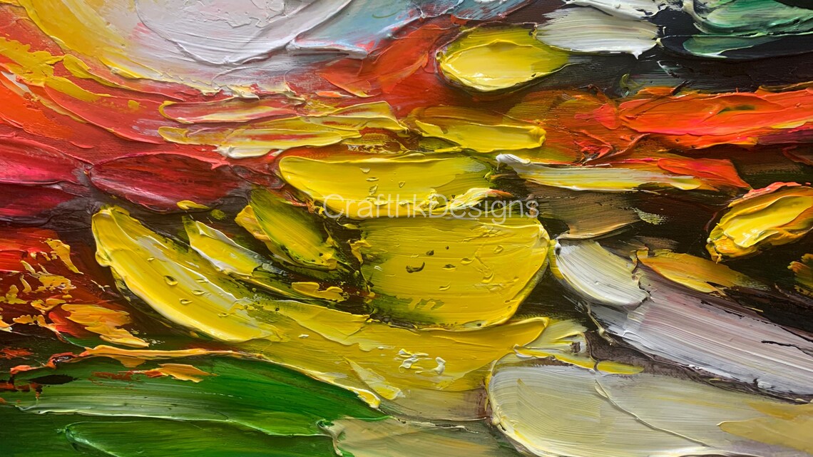 Ocean Seascape Abstract Sunrise, Oil Painting Art Print - Image 5
