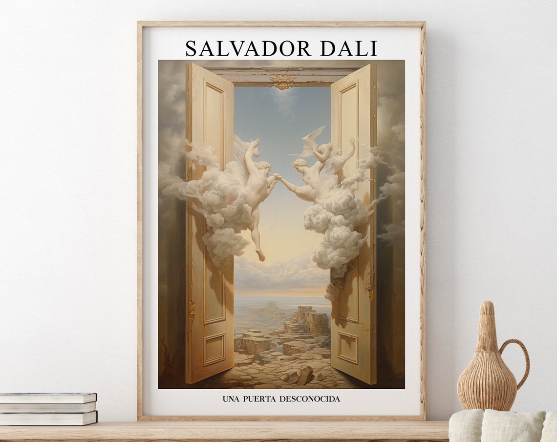 Salvador Dali Una Puerta Desconocida Open Door Cherub Poster