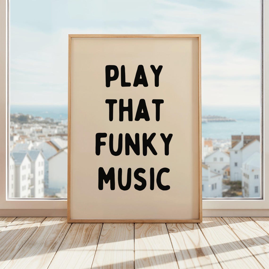 Play That Funky Music Bold Typography Poster for Music Lovers Room