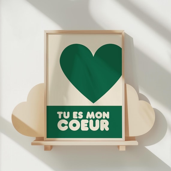 Heart Colorful Print For Kids Wall Art Nursery Poster Room Decor Baby Shower Gift Playroom Quote