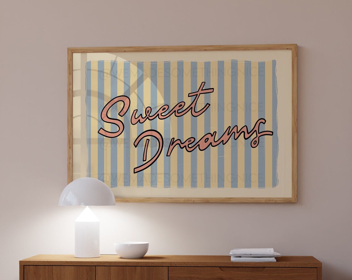 Sweet Dreams Retro Wall Art, Coquette Decor