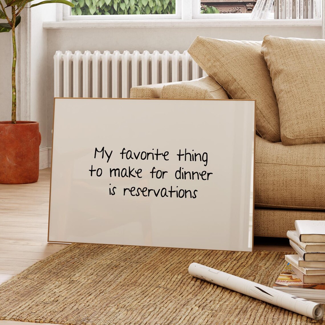 Favorite Thing For Dinner Is Reservations Funny Quote Poster
